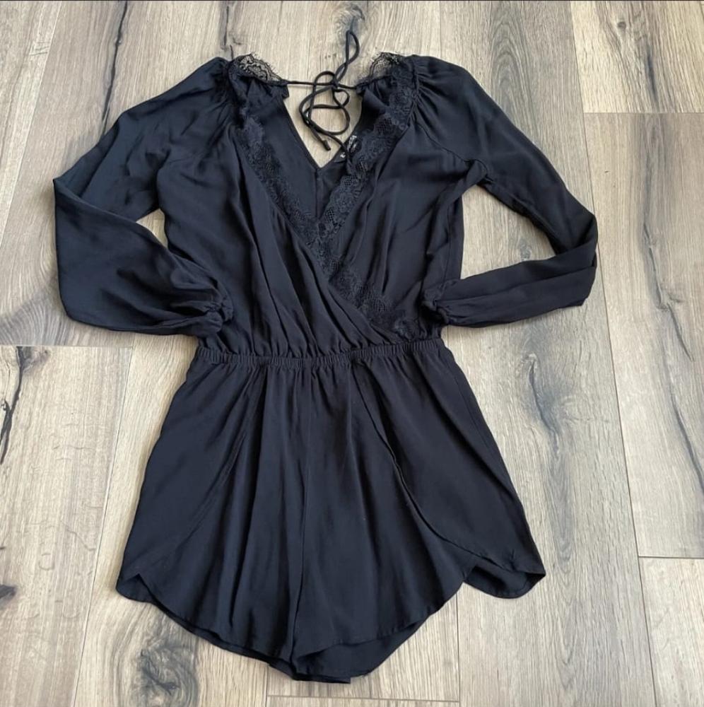 Express Black Lace Romper